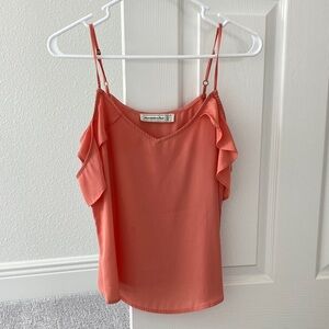 American Eagle Outfitters Coral Camisole with Ruffles